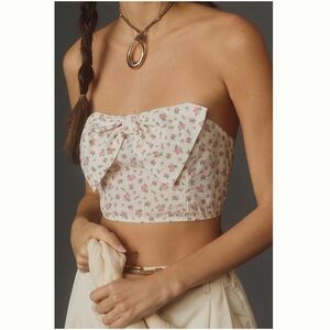 Anthropologie Floral Bow Top